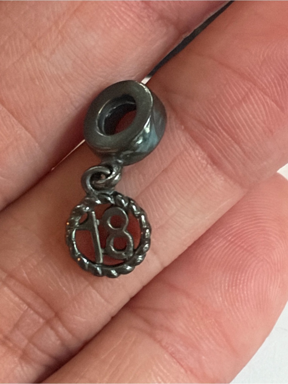 Pandora sterling silver “18” charm